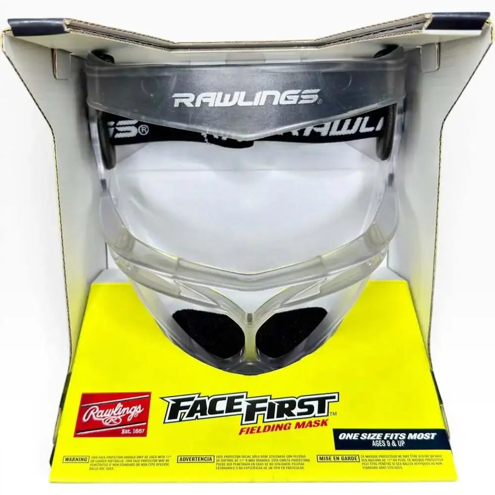 Rawlings Face First Softball Fielding Mask Clear One Size Ages 9+ New Box